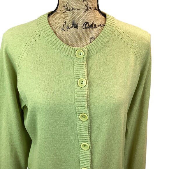 Banana Republic Womens XL Merino Wool Blend Cardigan Sweater Green - Picture 8 of 12